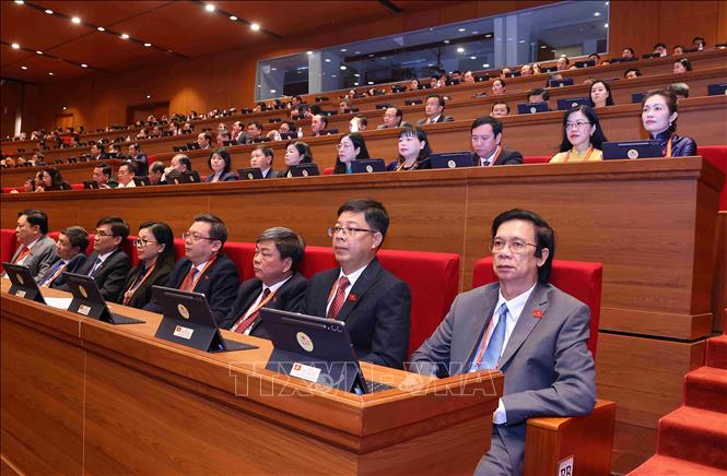 Các đại biểu tham dự phiên khai mạc Đại hội XIV của Đảng. Ảnh: TTXVN