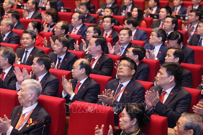 Đại biểu Đảng bộ các cơ quan Đảng Trung ương dự phiên khai mạc Đại hội. Ảnh: TTXVN