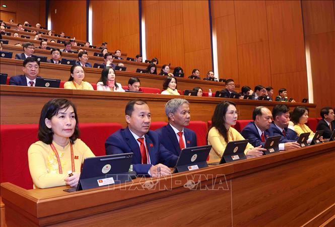 Các đại biểu tham dự phiên khai mạc Đại hội XIV của Đảng. Ảnh: TTXVN