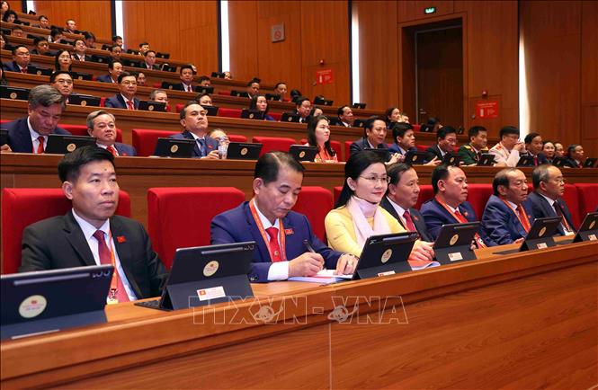 Các đại biểu tham dự phiên khai mạc Đại hội XIV của Đảng. Ảnh: TTXVN