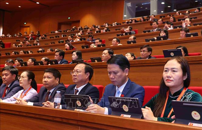 Các đại biểu tham dự phiên khai mạc Đại hội XIV của Đảng. Ảnh: TTXVN