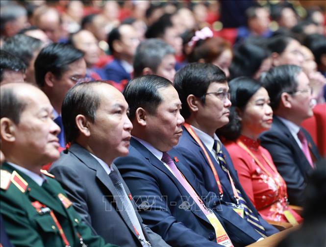 Các đại biểu dự phiên khai mạc Đại hội XIV của Đảng. Ảnh: TTXVN