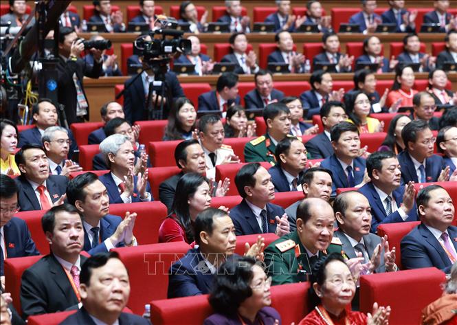 Các đại biểu dự phiên khai mạc Đại hội XIV của Đảng. Ảnh: TTXVN