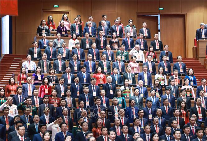 Các đại biểu dự phiên khai mạc Đại hội XIV của Đảng. Ảnh: TTXVN