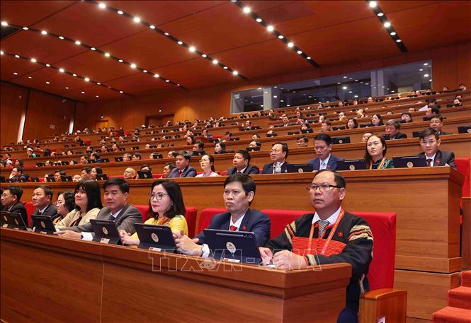 Các đại biểu tham dự phiên khai mạc Đại hội XIV của Đảng. Ảnh: TTXVN