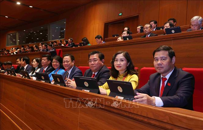 Các đại biểu tham dự phiên khai mạc Đại hội XIV của Đảng. Ảnh: TTXVN