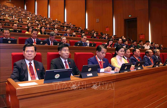 Các đại biểu tham dự phiên khai mạc Đại hội XIV của Đảng. Ảnh: TTXVN