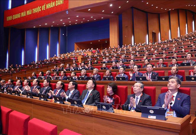 Các đại biểu tham dự phiên khai mạc Đại hội XIV của Đảng. Ảnh: TTXVN