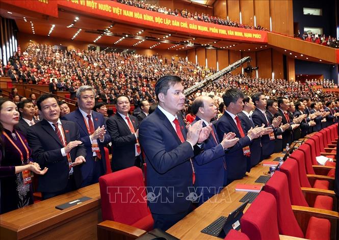 Đoàn đại biểu Đảng bộ tỉnh Hưng Yên dự Đại hội. Ảnh: TTXVN