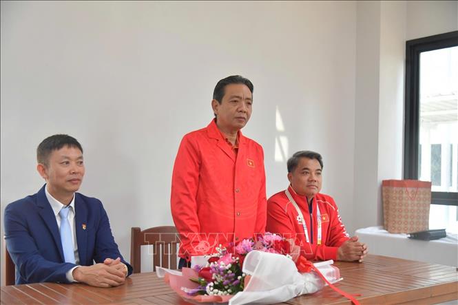 Thứ trưởng Hoàng Đạo Cương phát biểu tại cuộc gặp. Ảnh: TTXVN phát