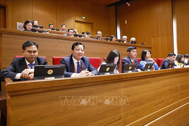 Đoàn đại biểu Đảng bộ tỉnh Tây Ninh dự phiên khai mạc Đại hội. Ảnh: TTXVN
 