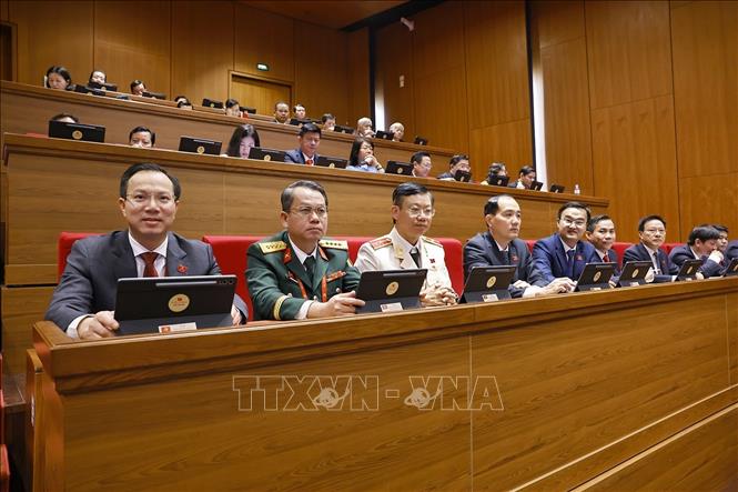 Đoàn đại biểu Đảng bộ tỉnh Tây Ninh dự phiên khai mạc Đại hội. Ảnh: TTXVN
 