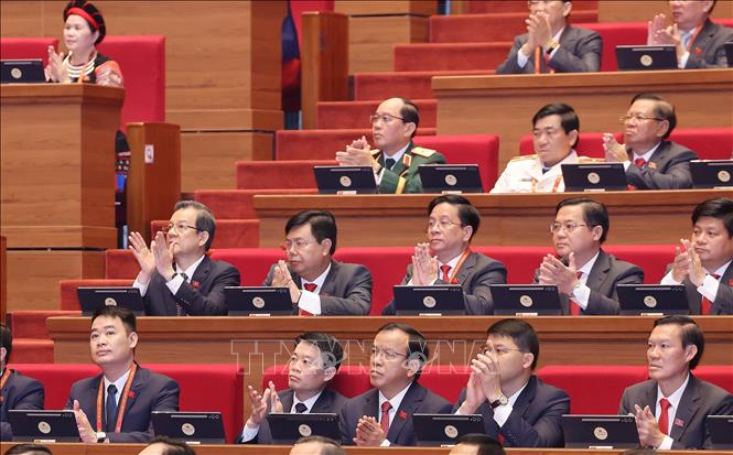 Đoàn đại biểu Đảng bộ tỉnh An Giang dự phiên khai mạc Đại hội. Ảnh: TTXVN