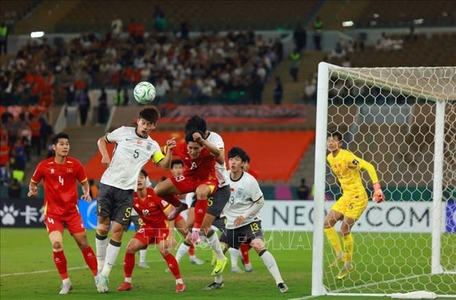 Một tình huống phạt góc của U23 Việt Nam. Ảnh: Nguồn AFC/TTXVN