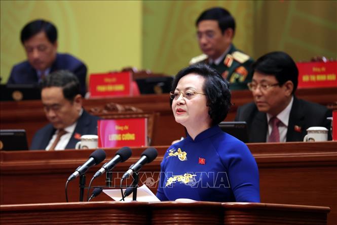 Đồng chí Phạm Thị Thanh Trà, Ủy viên Trung ương Đảng, Ủy viên Ban Thường vụ Đảng ủy Chính phủ, Phó Thủ tướng Chính phủ, tham luận về vấn đề: 