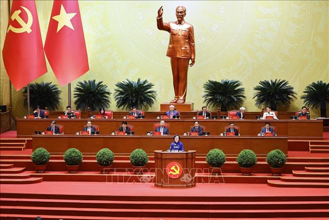 Đại hội XIV của Đảng tiếp tục với phiên thảo luận tại hội trường về các văn kiện Đại hội, sáng 21/1. Ảnh: TTXVN
