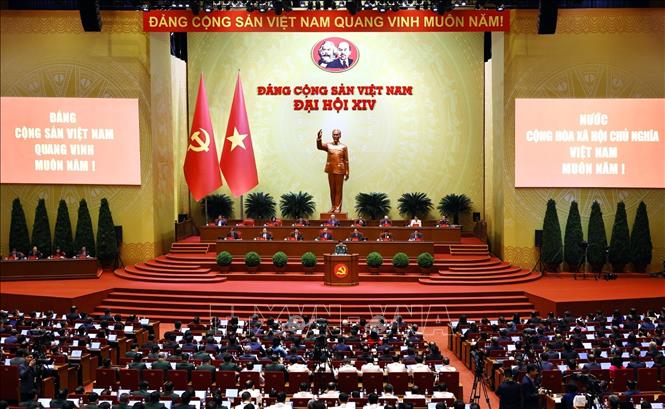 Phiên thảo luận tại hội trường về các văn kiện Đại hội, sáng 21/1. Ảnh: TTXVN