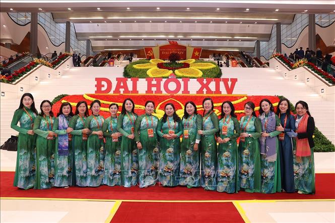 Đại biểu dự ngày làm việc chính thức thứ ba Đại hội XIV của Đảng, sáng 22/1. Ảnh: TTXVN