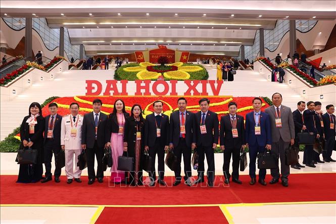 Đại biểu dự ngày làm việc chính thức thứ ba Đại hội XIV của Đảng, sáng 22/1. Ảnh: TTXVN