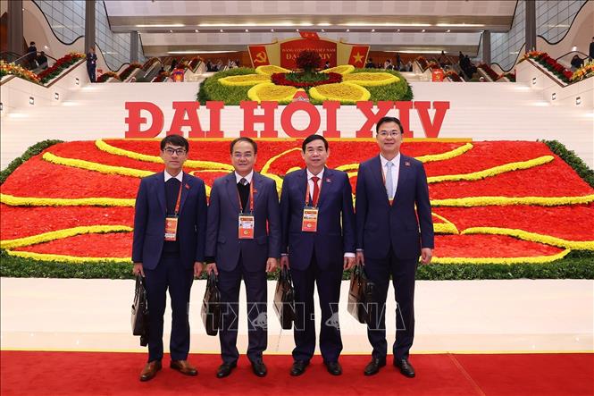 Đại biểu dự ngày làm việc chính thức thứ ba Đại hội XIV của Đảng, sáng 22/1. Ảnh: TTXVN