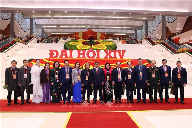 Đại biểu dự ngày làm việc chính thức thứ ba Đại hội XIV của Đảng, sáng 22/1. Ảnh: TTXVN