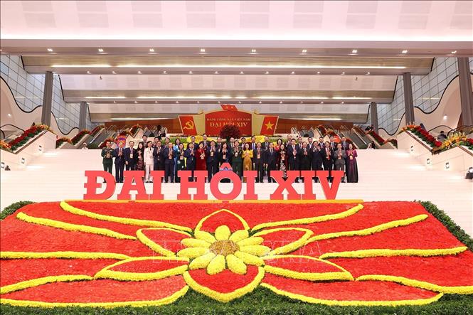 Đại biểu dự ngày làm việc chính thức thứ ba Đại hội XIV của Đảng, sáng 22/1. Ảnh: TTXVN