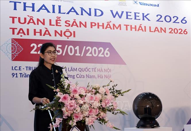 Đại sứ Thái Lan tại Việt Nam Urawadee Sriphiromya phát biểu. Ảnh: Trần Việt - TTXVN