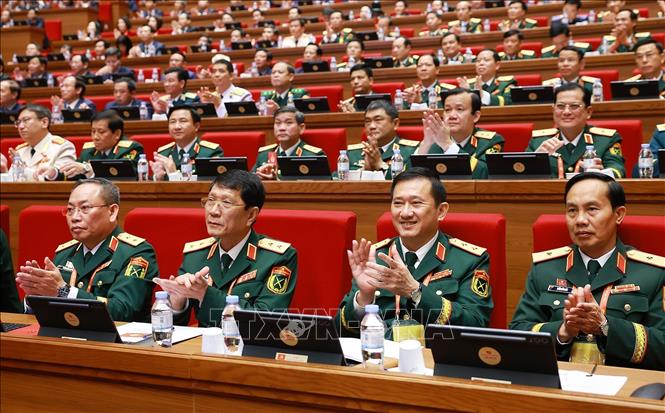 Đoàn đại biểu Đảng bộ Quân đội tại ngày làm việc thứ tư. Ảnh: TTXVN
