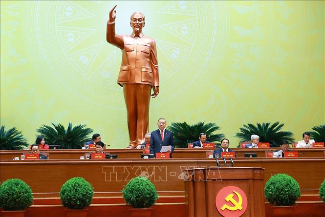 Tổng Bí thư Tô Lâm, Chủ tịch Đoàn Chủ tịch điều hành phiên họp. Ảnh: TTXVN
