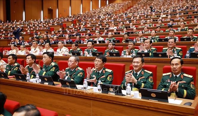 Đoàn đại biểu Đảng bộ Quân đội tại ngày làm việc thứ tư. Ảnh: TTXVN
