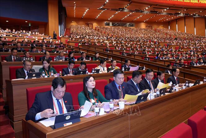 Đại biểu Đảng bộ tỉnh Cà Mau dự Đại hội. Ảnh: TTXVN