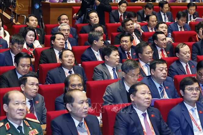 Đại biểu Đảng bộ tỉnh Hưng Yên dự Đại hội. Ảnh: TTXVN
