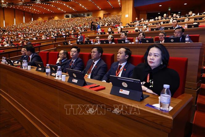 Đoàn đại biểu Đảng bộ tỉnh Nghệ An dự Đại hội. Ảnh: TTXVN