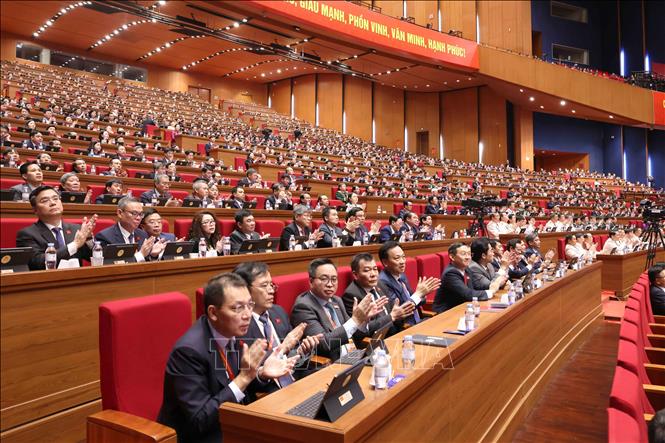 Đoàn đại biểu Đảng bộ Chính phủ dự Đại hội. Ảnh: TTXVN