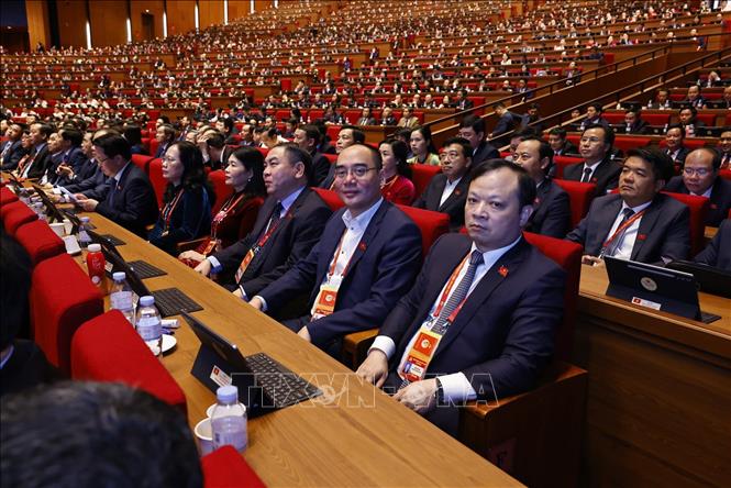 Đoàn đại biểu Đảng bộ Quốc hội dự Đại hội. Ảnh: TTXVN