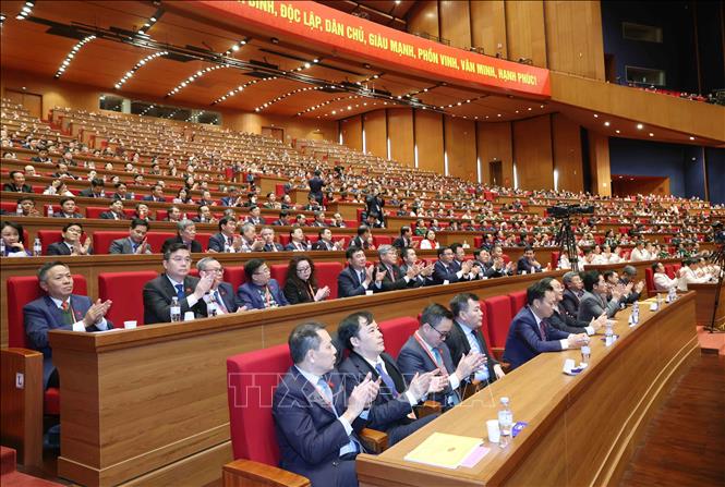 Đoàn đại biểu Đảng bộ các cơ quan Đảng Trung ương tại Đại hội. Ảnh: TTXVN