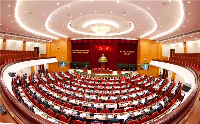 Hội nghị lần thứ nhất Ban Chấp hành Trung ương Đảng khóa XIV. Ảnh: TTXVN