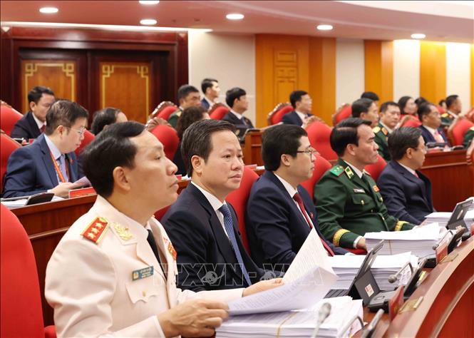 Các đại biểu dự Hội nghị lần thứ nhất Ban Chấp hành Trung ương Đảng khóa XIV. Ảnh: TTXVN