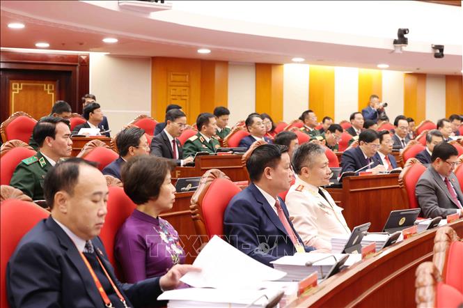Các đại biểu dự Hội nghị lần thứ nhất Ban Chấp hành Trung ương Đảng khóa XIV. Ảnh: TTXVN
