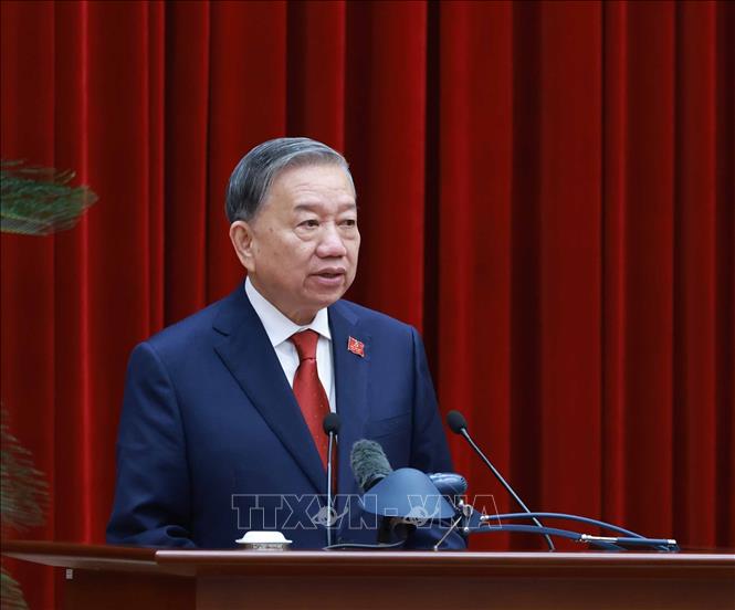 Đồng chí Tô Lâm, Tổng Bí thư Ban Chấp hành Trung ương Đảng khoá XIV phát biểu. Ảnh: TTXVN