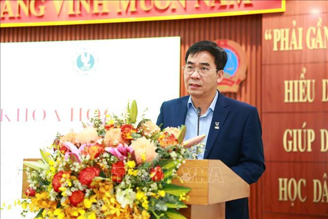 Tiến sĩ Lê Trường Sơn, Hiệu trưởng Trường Đại học Luật Thành phố Hồ Chí Minh, phát biểu tại hội thảo. Ảnh: Thanh Vũ-TTXVN 