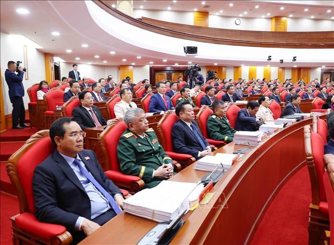 Các đại biểu tham dự Hội nghị lần thứ nhất Ban Chấp hành Trung ương Đảng khóa XIV. Ảnh: TTXVN