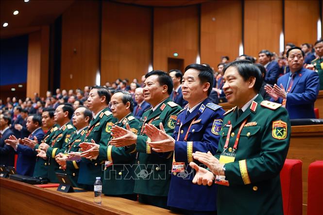 Các đại biểu dự phiên bế mạc Đại hội XIV của Đảng. Ảnh: TTXVN