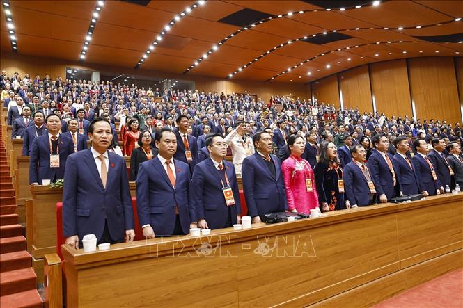 Các đại biểu thực hiện nghi lễ bế mạc Đại hội. Ảnh: TTXVN