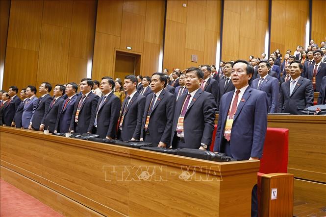 Các đại biểu thực hiện nghi lễ bế mạc Đại hội. Ảnh: TTXVN