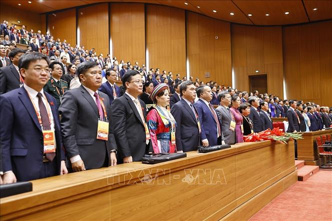 Các đại biểu thực hiện nghi lễ bế mạc Đại hội. Ảnh: TTXVN