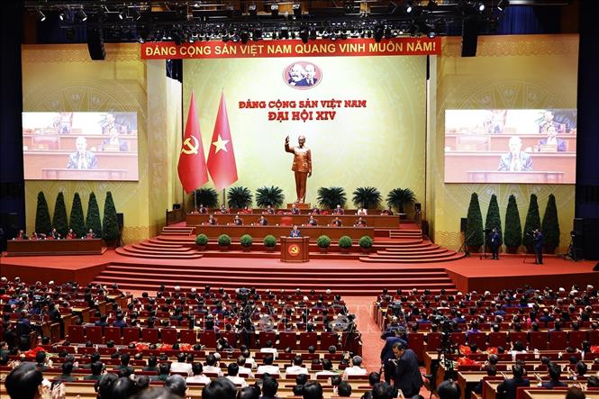 Quang cảnh phiên bế mạc Đại hội XIV của Đảng. Ảnh: TTXVN