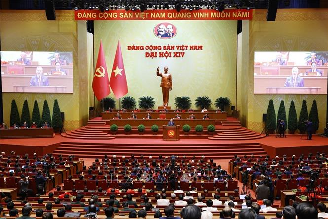 A view of the closing ceremony of the 14th National Congress of the Communist Party of Vietnam. VNA Photo