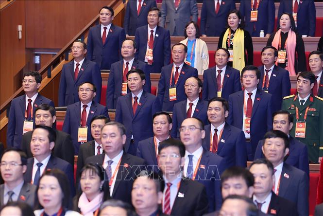 Các đại biểu thực hiện nghi lễ bế mạc Đại hội. Ảnh: TTXVN