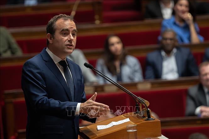 Thủ tướng Pháp Sebastien Lecornu phát biểu trước Quốc hội tại Paris ngày 16/10/2025. Ảnh: THX/TTXVN
